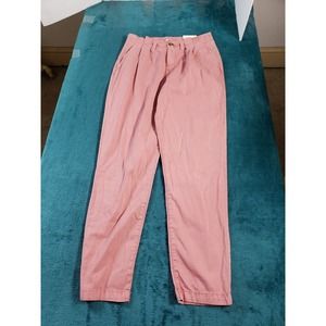 SO Pants Sz 5 Womens Pink Mom Pleated Khaki Chino High Rise Career Stretch NWT